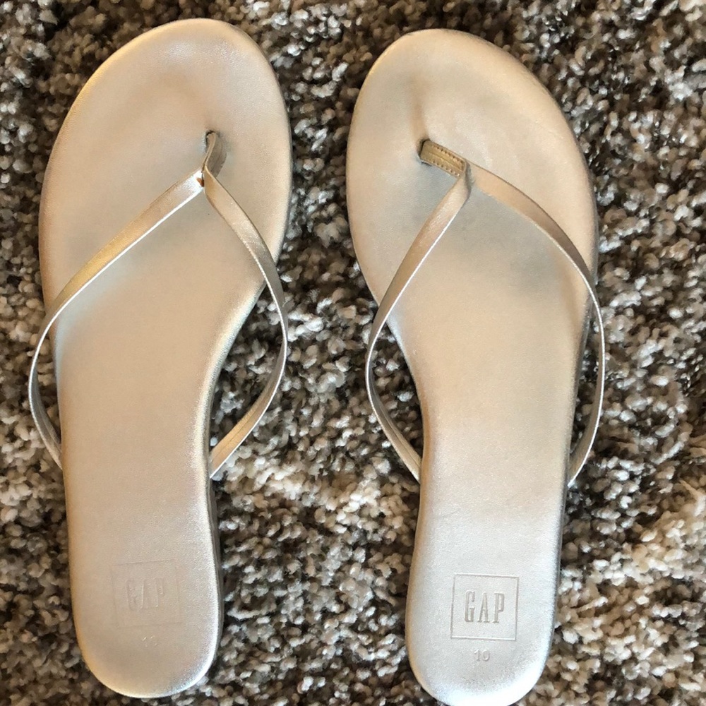 Silver Flip flops. GAP